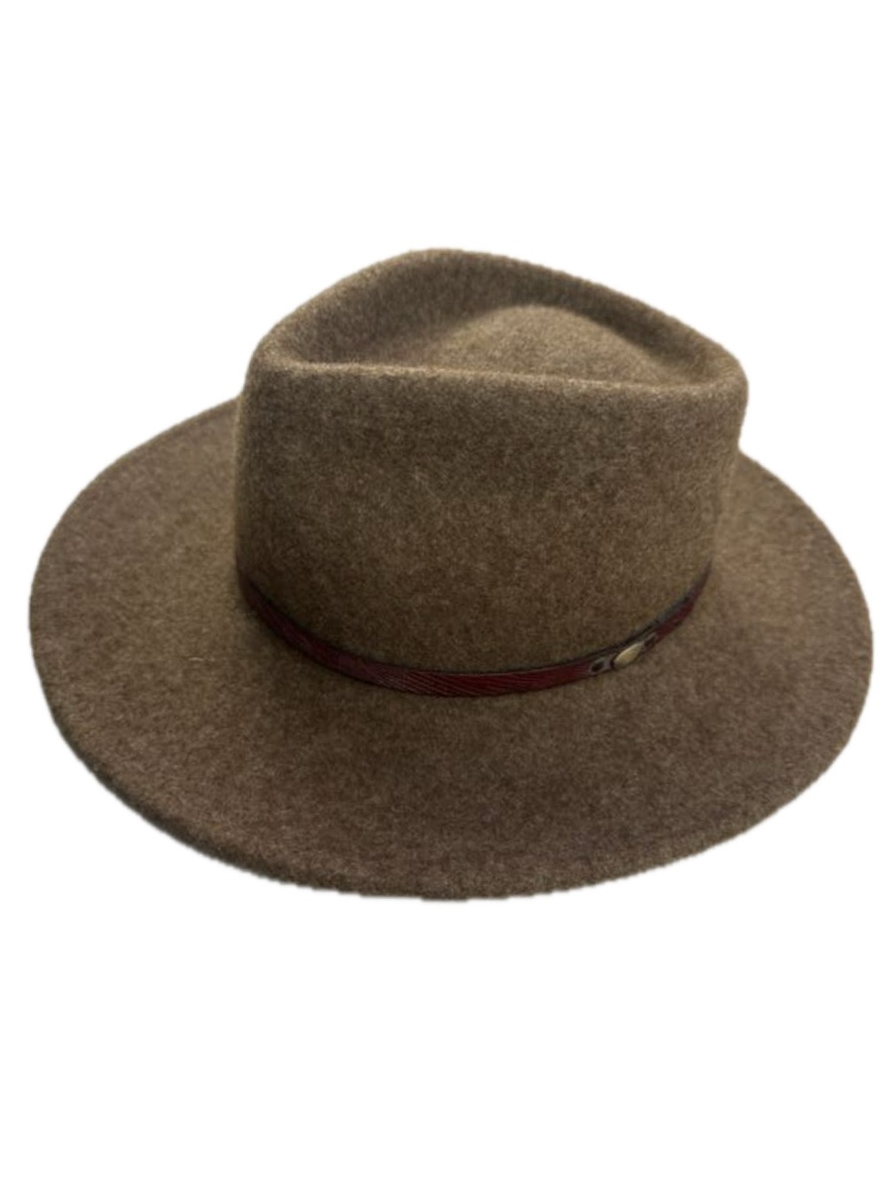 Vintage Dorfman Pacific 100% Wool Fedora Outback Hat Brown Leather Band - Picture 3 of 10